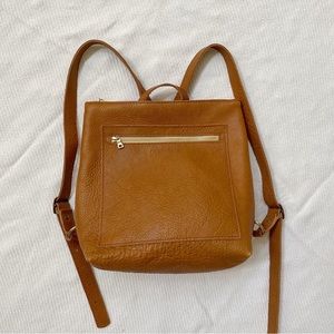Portland Leather Tote Backpack Dune